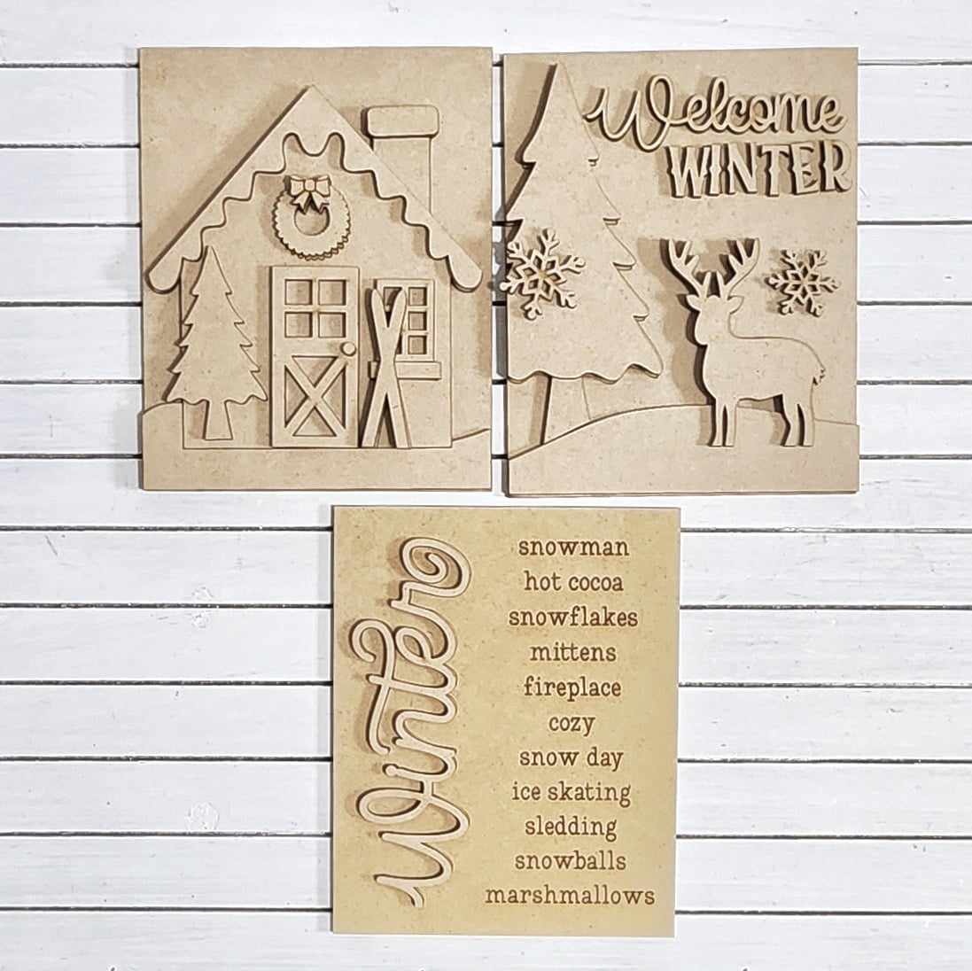 Winter Cabin Farmhouse Frame Inserts