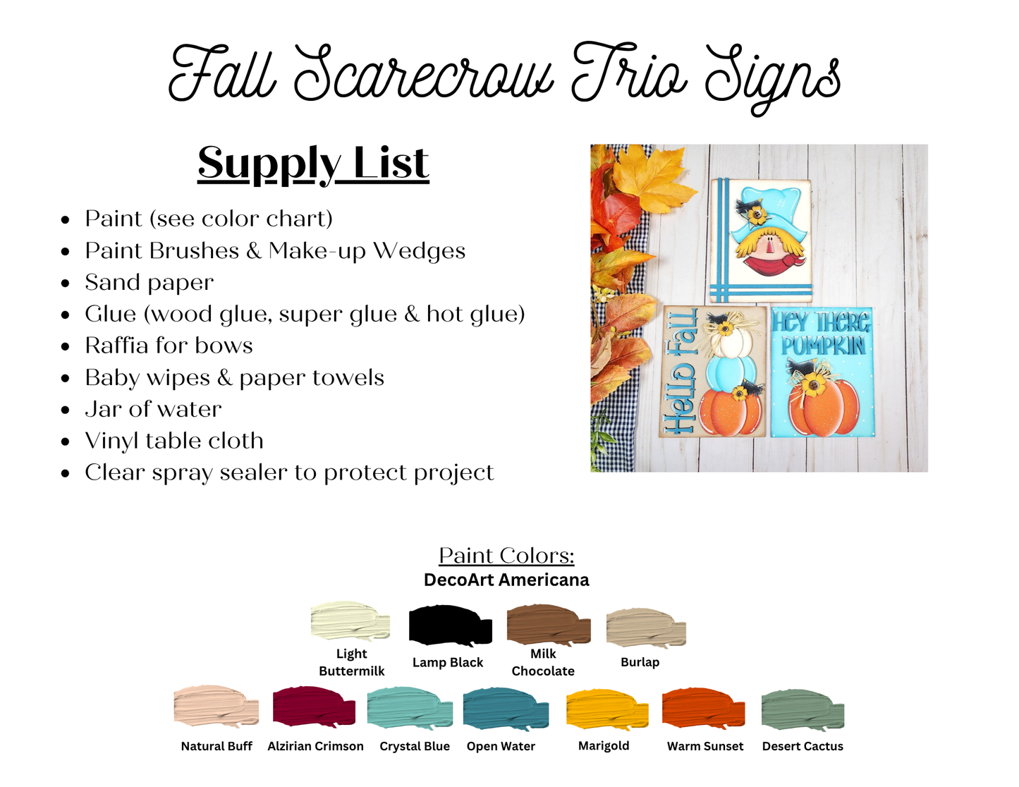 Autumn Scarecrow Farmhouse Frame Inserts