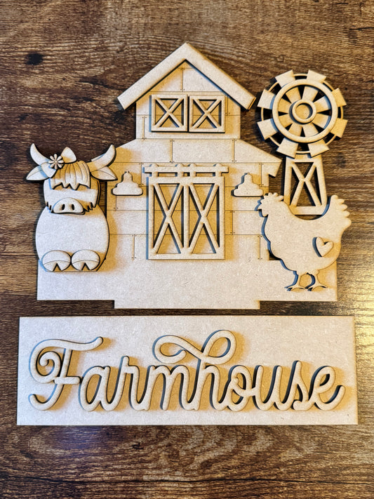 Farmhouse Barn Window Box Insert