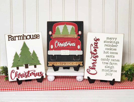 Country Christmas Tree Farm Trio of Signs