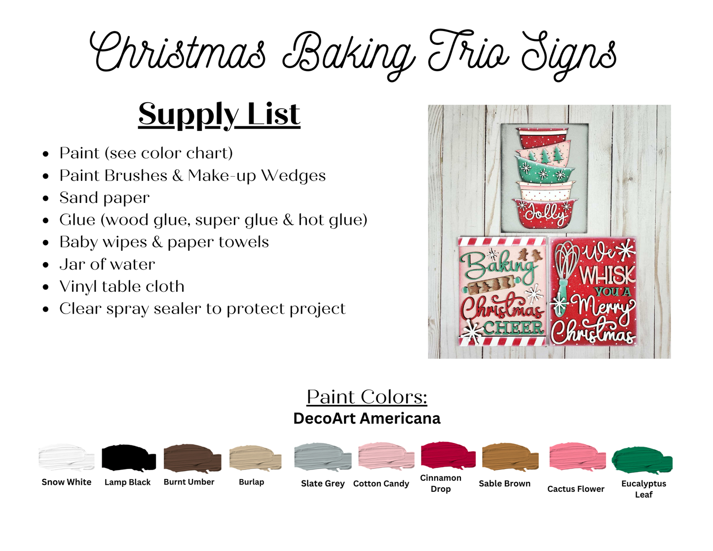 Christmas Baking Farmhouse Frame Inserts