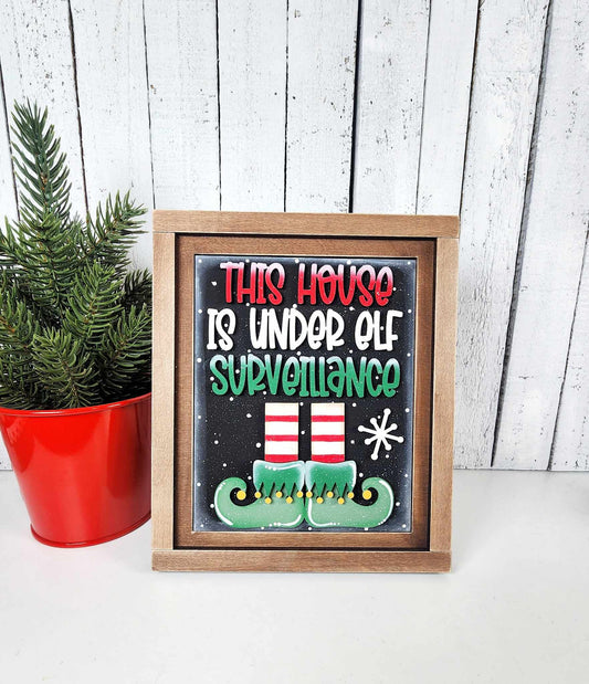 Elf Surveillance Farmhouse Frame Insert