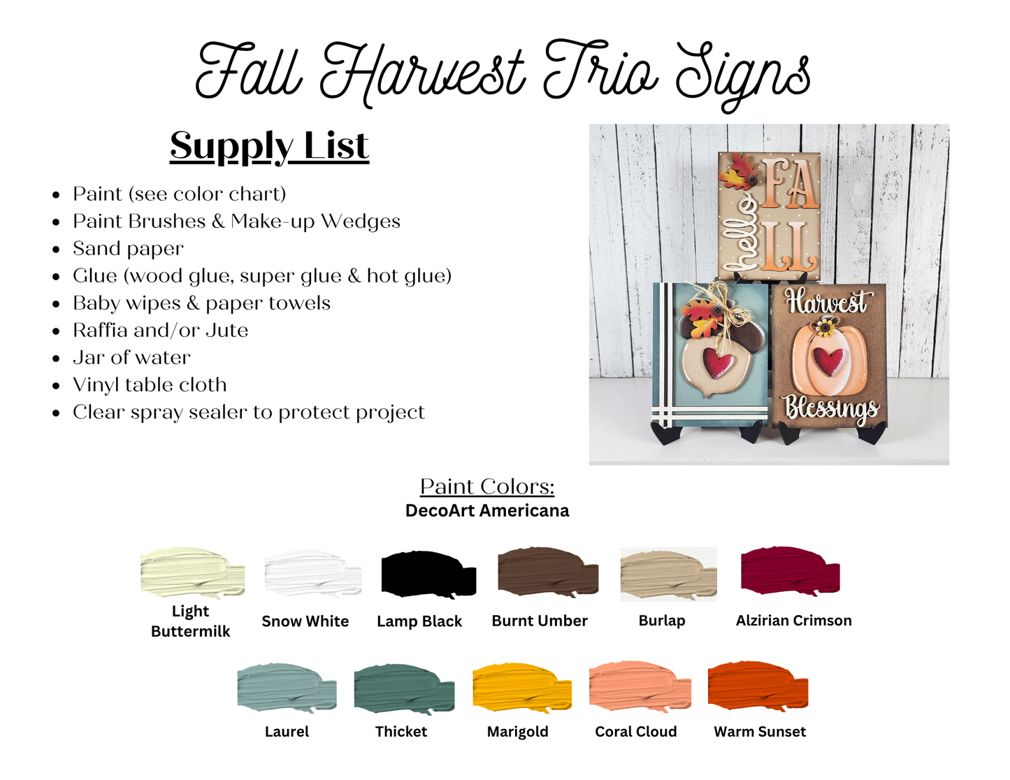 Fall Harvest Blessings Farmhouse Frame Inserts