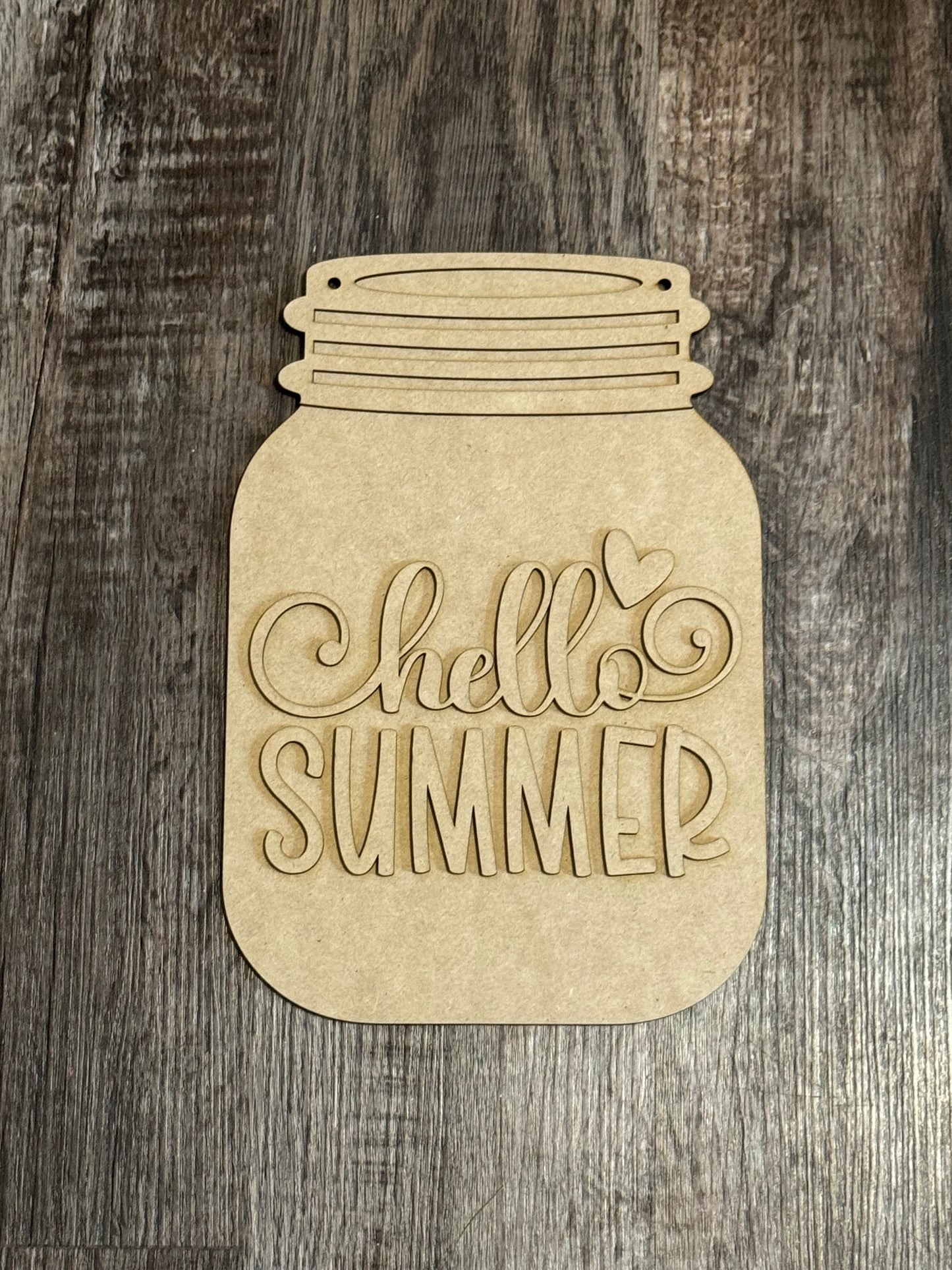 Hello Summer Mason Jar Door Hanger