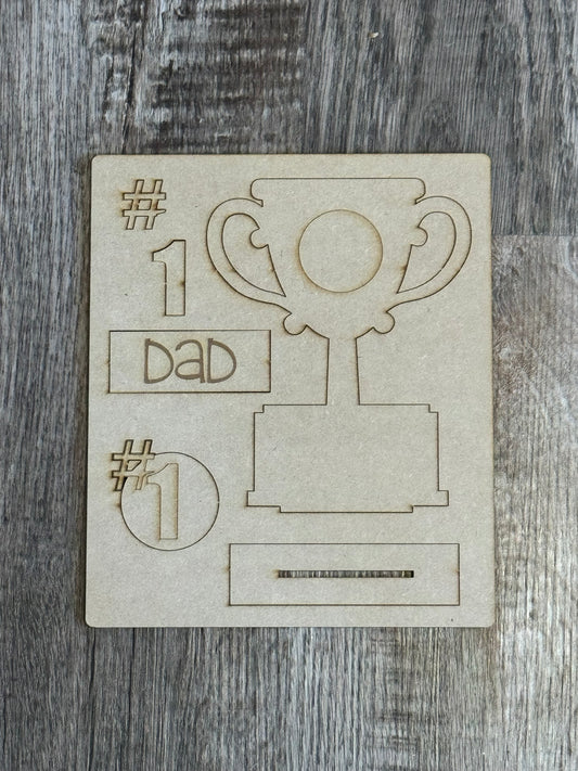 #1 Dad/Grandpa Trophy Kids Pop-out Kit