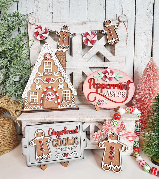 Gingerbread Christmas Tiered Tray