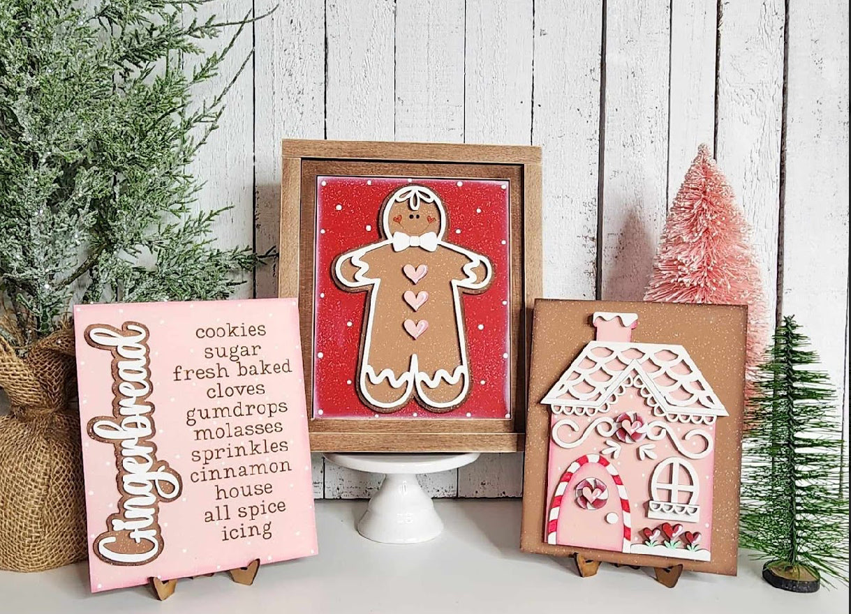 Gingerbread Christmas Sign Trio