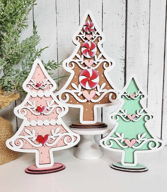 Gingerbread Christmas Tree Trio