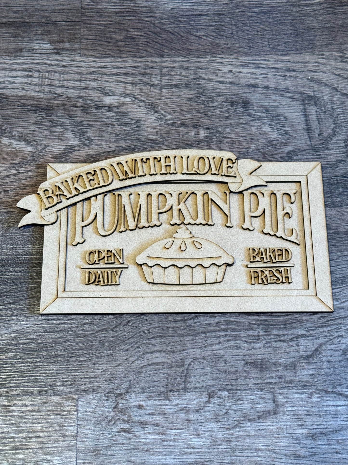 Pumpkin Pie Rectangle Sign