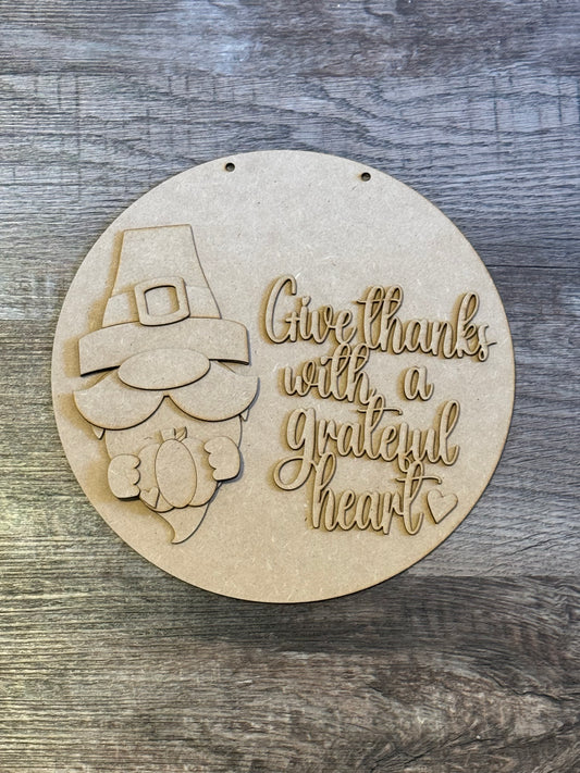 Give Thanks with a Grateful Heart Door Round