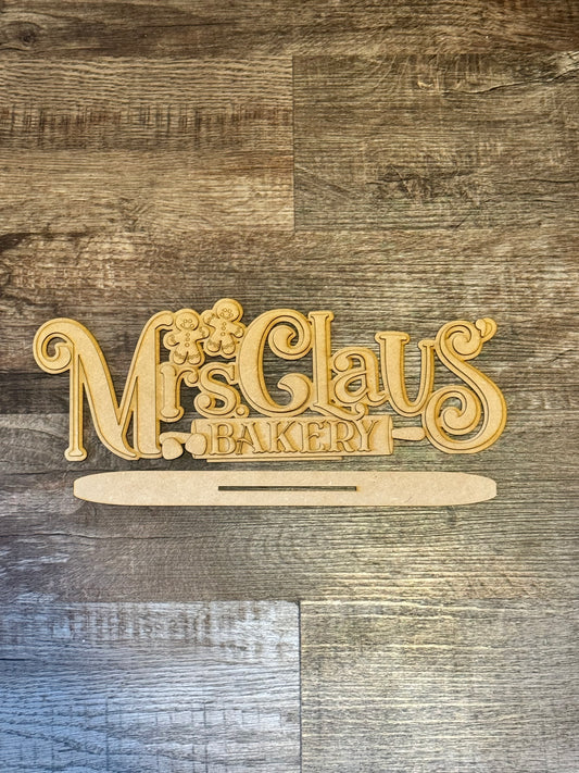 Mrs, Claus’ Bakery Word Block