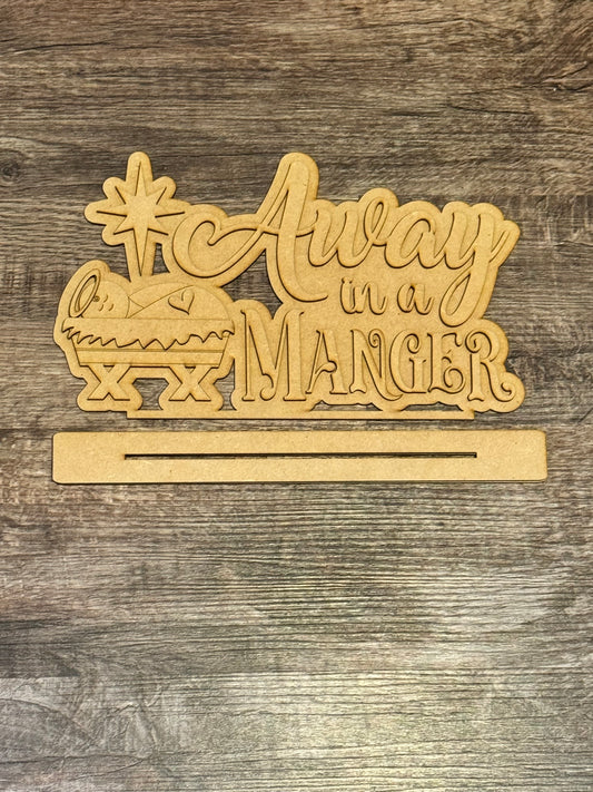 Away In A Manger Word Block