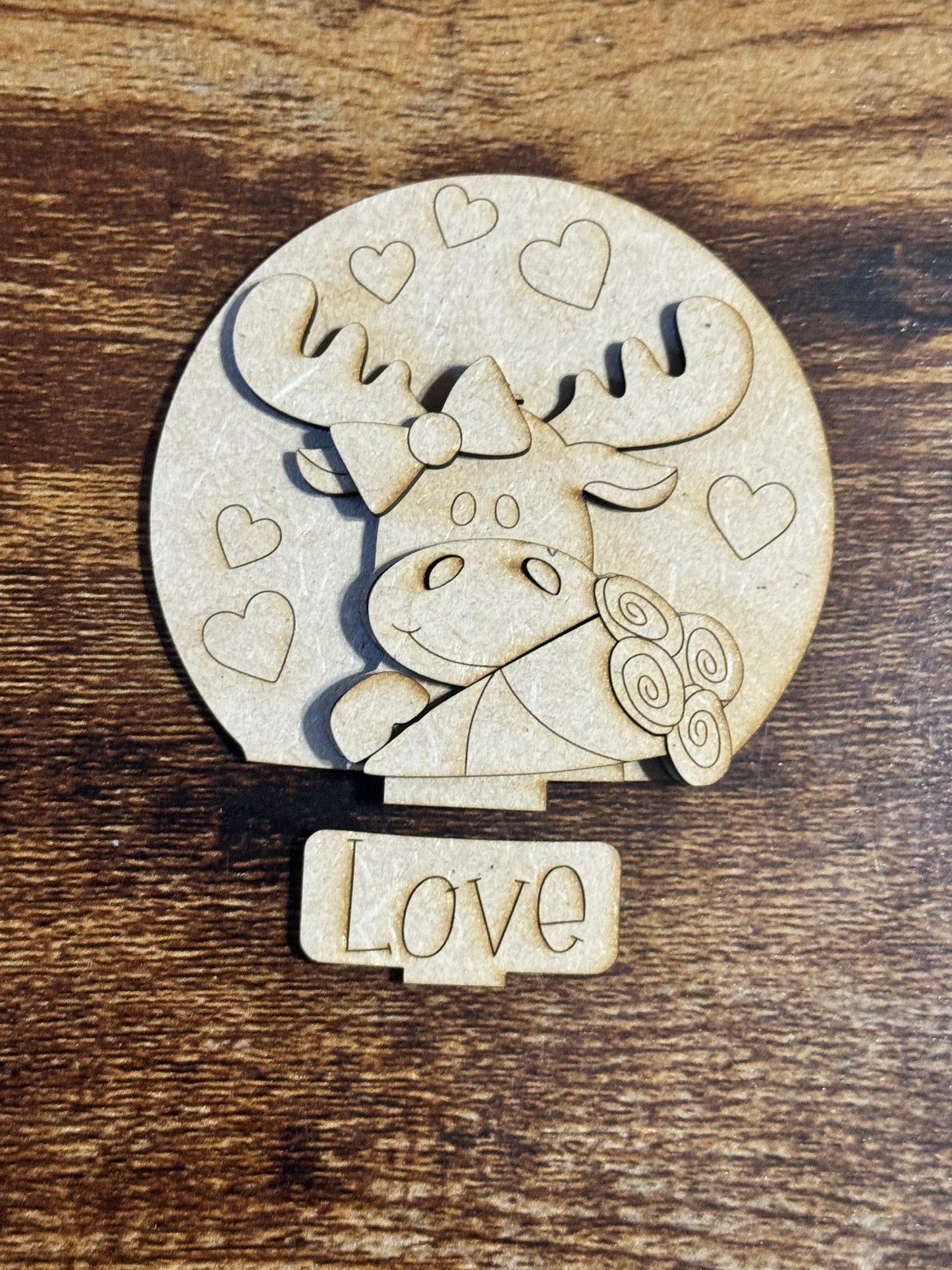 Valentine Moose Snow Globe Inserts