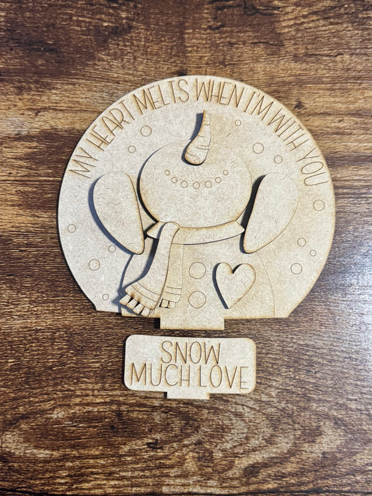Valentine Snowman Snow Globe Inserts