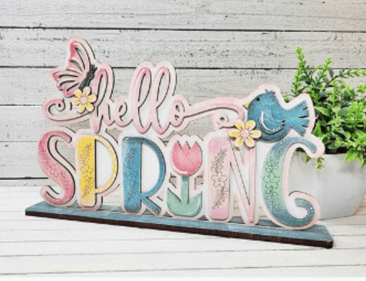 Hello Spring Shelf Sitter