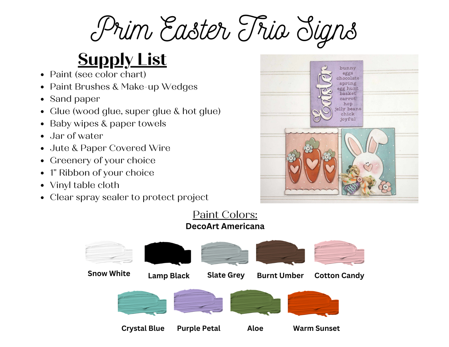 Prim Easter Farmhouse Frame Inserts